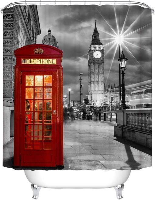  KLASİK İNGİLİZ TELEFON KABİNİ TASARIMLI AHŞAP VİTRİN DOLAP